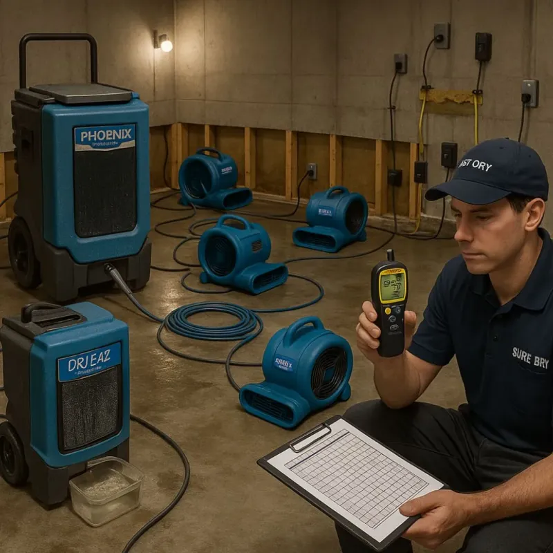 Structural Drying and Dehumidification process in Des Moines, WA